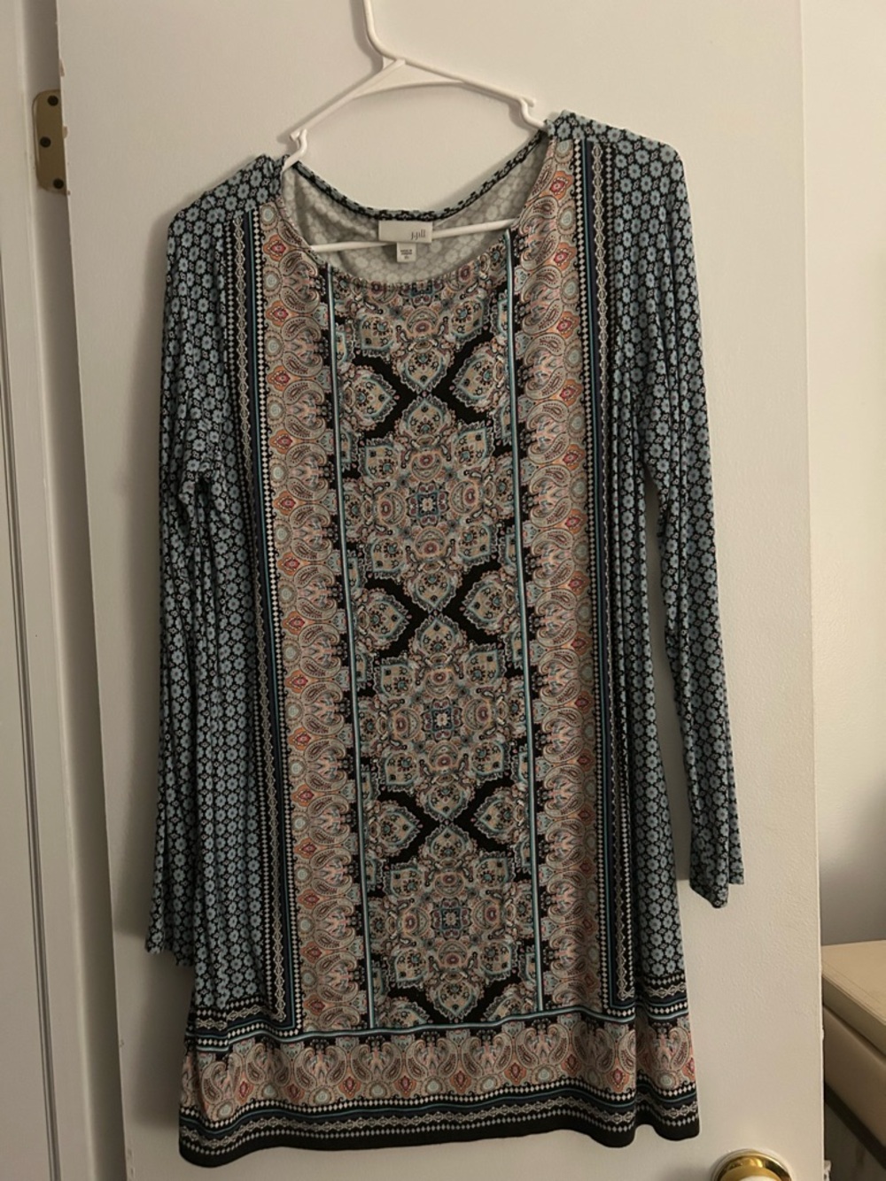 J. Jill Multicolor Paisley Print Top - Teal, Pink, Beige